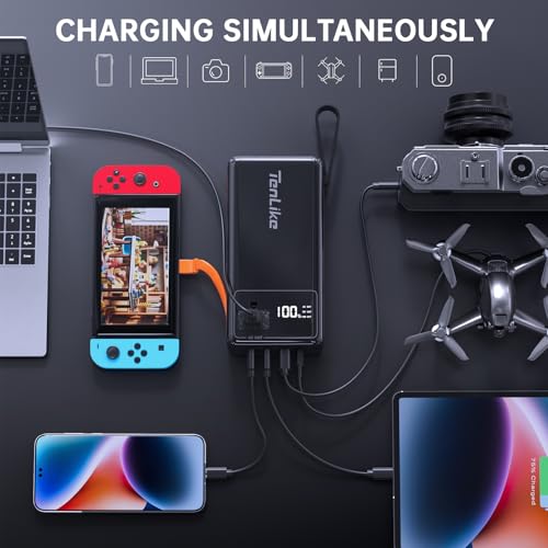 Portable Power Station 96.9Wh Power Bank for Camping Essentials Large Lithium Battery Small Electric Generator with 110V 120W AC Plug in Output 60W Type-C Laptop Home Backup Outdoor Emergency, Black