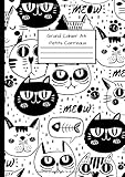  Grand Cahier A4 Petits Carreaux: Quadrillé - Pour le Collège, Lycée, Secondaire - Couverture Souple - Thème Chats