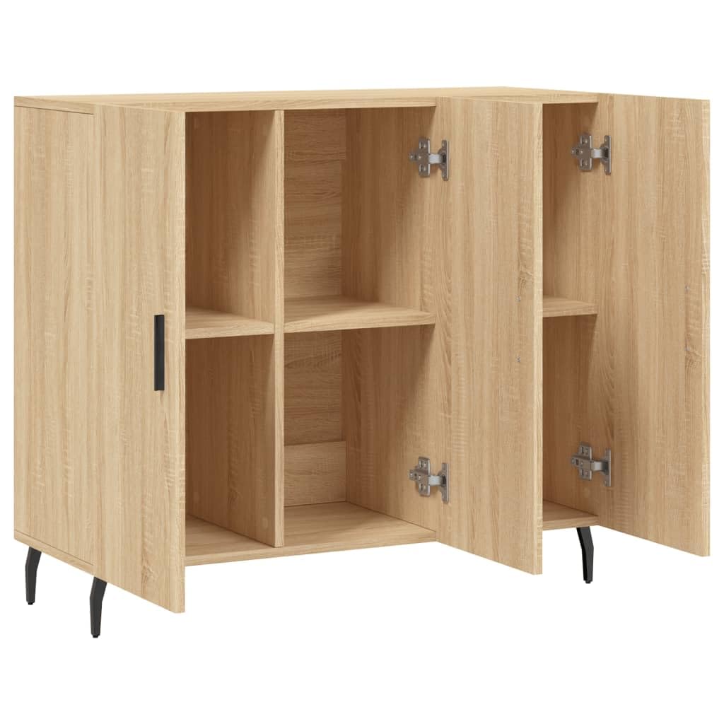 Kredens dąb Sonoma komoda szafka do sypialni biura 90 x 34 x 80 cm materiał drewnopochodny