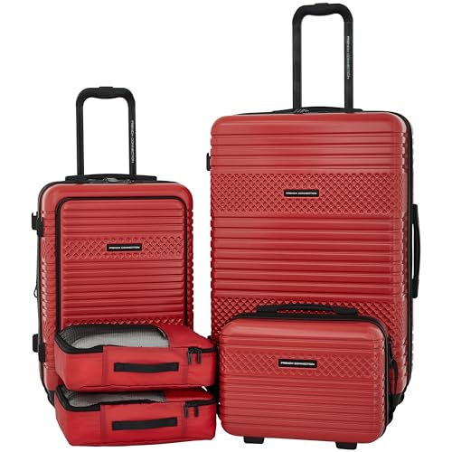 French Connection 5 Piece Mersai Luggage Travel Set, Cayenne