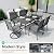 Pamapic 7-Piece Outdoor Dining Set, Patio Dining Set for 6, All-Weather Outdoor Patio Set with 2 Textilene Swivel Chairs & 4 Regular Chairs for Garden, Poolside, Deck?Gray
