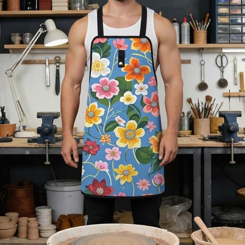 Delantal Floral con Ajuste Rápido y Bolsillos miniatura 4