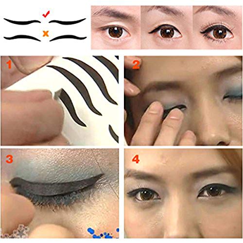 Miniatura 6 de Healifty Pegatinas negras para delineador de ojos, 80 pares, reutilizables, impermeables, ahumadas