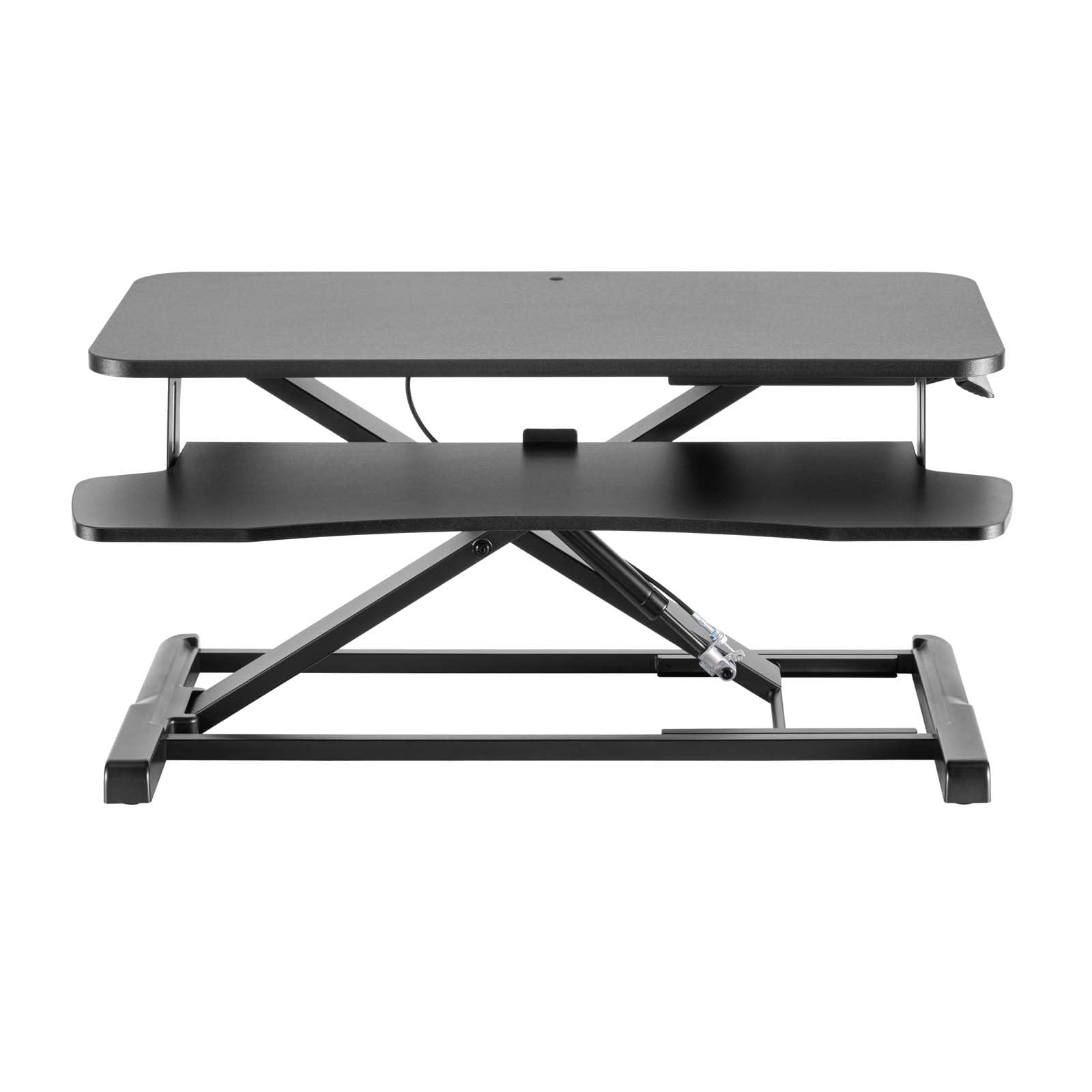 WilTec Toboli Schreibtischaufsatz mit Tastaturablage 80x40cm höhenverstellbares Steh-Sitz-Pult für Monitore