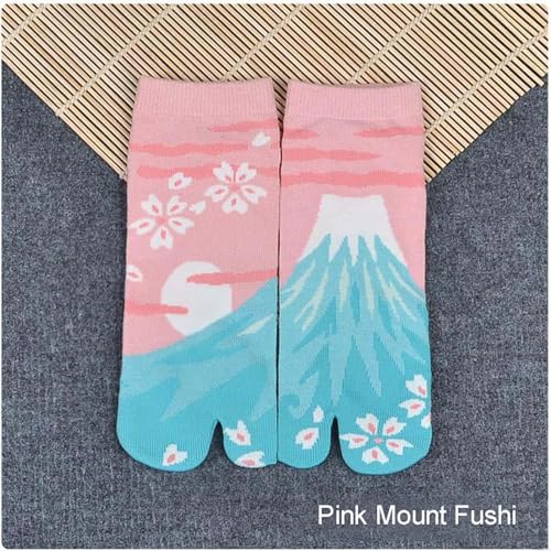 Image of ZEALMAX Japanese Style Two-Toed Socks Cotton Cosplay Socks Cartoon Socks Big Toe Socks for Women, 3 Pairs Pack