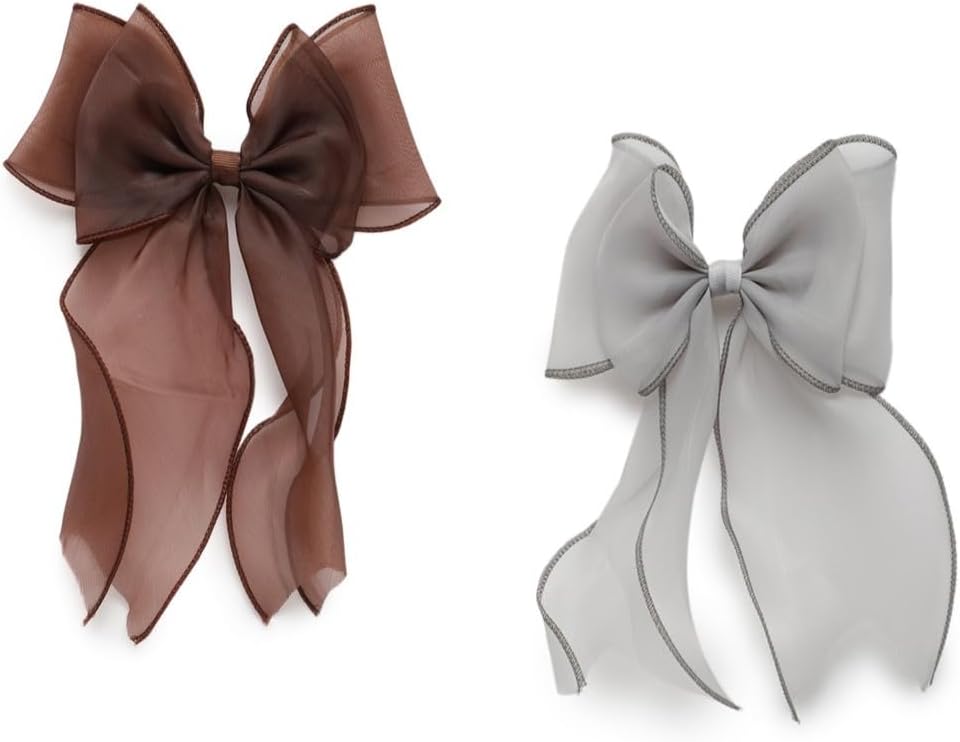 LAIDA Women Set of 2 Embellished Alligator Hair Clip..Hair Bow Women Satin Hair Bow Clip Large Silky Hair Barrettes with Big Ribbon Large Vintage Bow Clip for Hair Accessories gift for girls