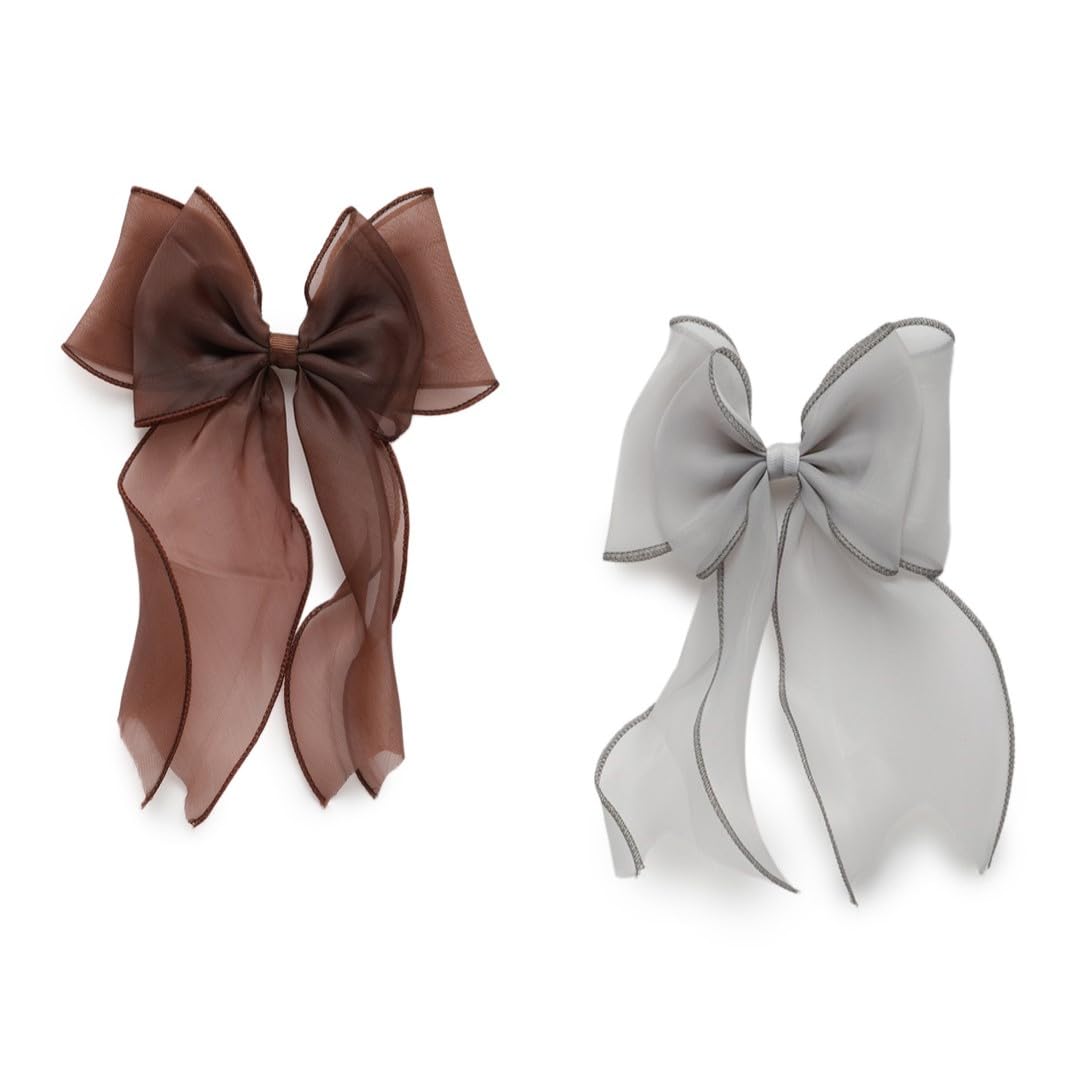 LAIDA Women Set of 2 Embellished Alligator Hair Clip..Hair Bow Women Satin Hair Bow Clip Large Silky Hair Barrettes with Big Ribbon Large Vintage Bow Clip for Hair Accessories gift for girls