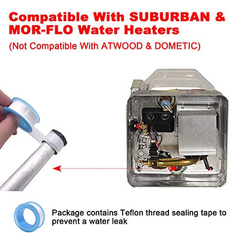 Image of 2 Pack RV Water Heater Anode Rod - 9.25 inch L x 3 /4 inch NPT, Replacement Part for Suburban Water Heater 232767