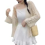 ZGHQHCDRHレースガウン きれいめ レディース カーディガン 薄手 おしゃれ 7分袖 羽織り レース 刺繍 アウター 日焼け 冷房対策 夏春秋適用