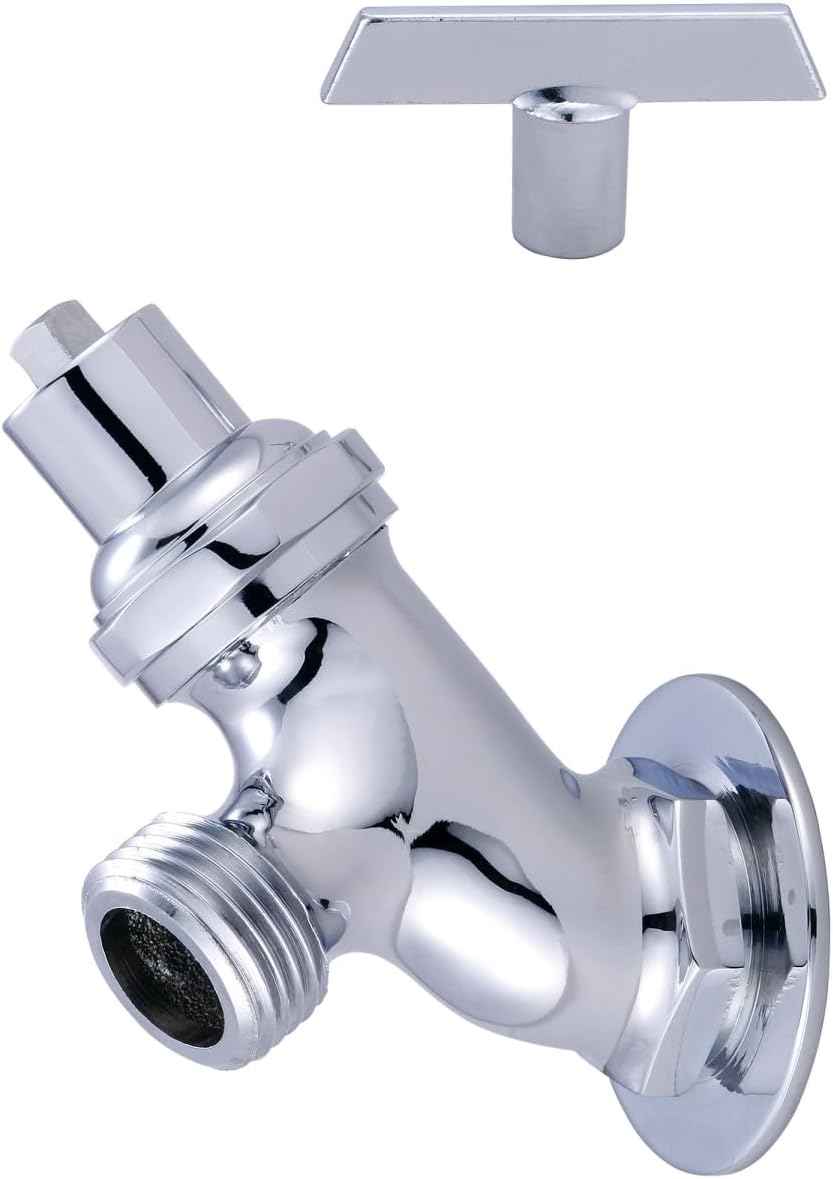 Central Brass 0576-1/2CP Loose Key Handle - Cast Brass Body, Hose Thread - Polished Chrome