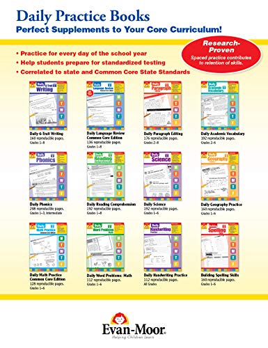 Evan-Moor Daily Handwriting Practice Modern Manuscript, Kindergarten-Grade 6, Homeschooling and Classroom Resource Workbook, Penmanship, Writing, Letter Placement, Spacing, Alphabet Synonyms - Image 2