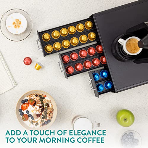 Navaris-Coffee-Pod-Holder-with-3-Drawers-48-Capsule-Storage-Organizer-Tray-Counter-Container-Compatible-with-K-Cup-Nespresso-3-Drawer-Design Navaris Coffee Pod Holder with 3 Drawers 48 Capsule Storage Organizer Tray Counter Container Compatible with K Cup Nespresso 3 Drawer Design