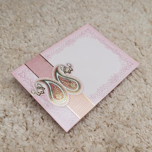 Image of Fonsie cash shagun Pocket small size (4.53 * 3.35 inches) fancy design envelopes pack of 100 for gifting money on wedding gift, baby shower gift, shagun, family gatherings, Ambiyan Pink.