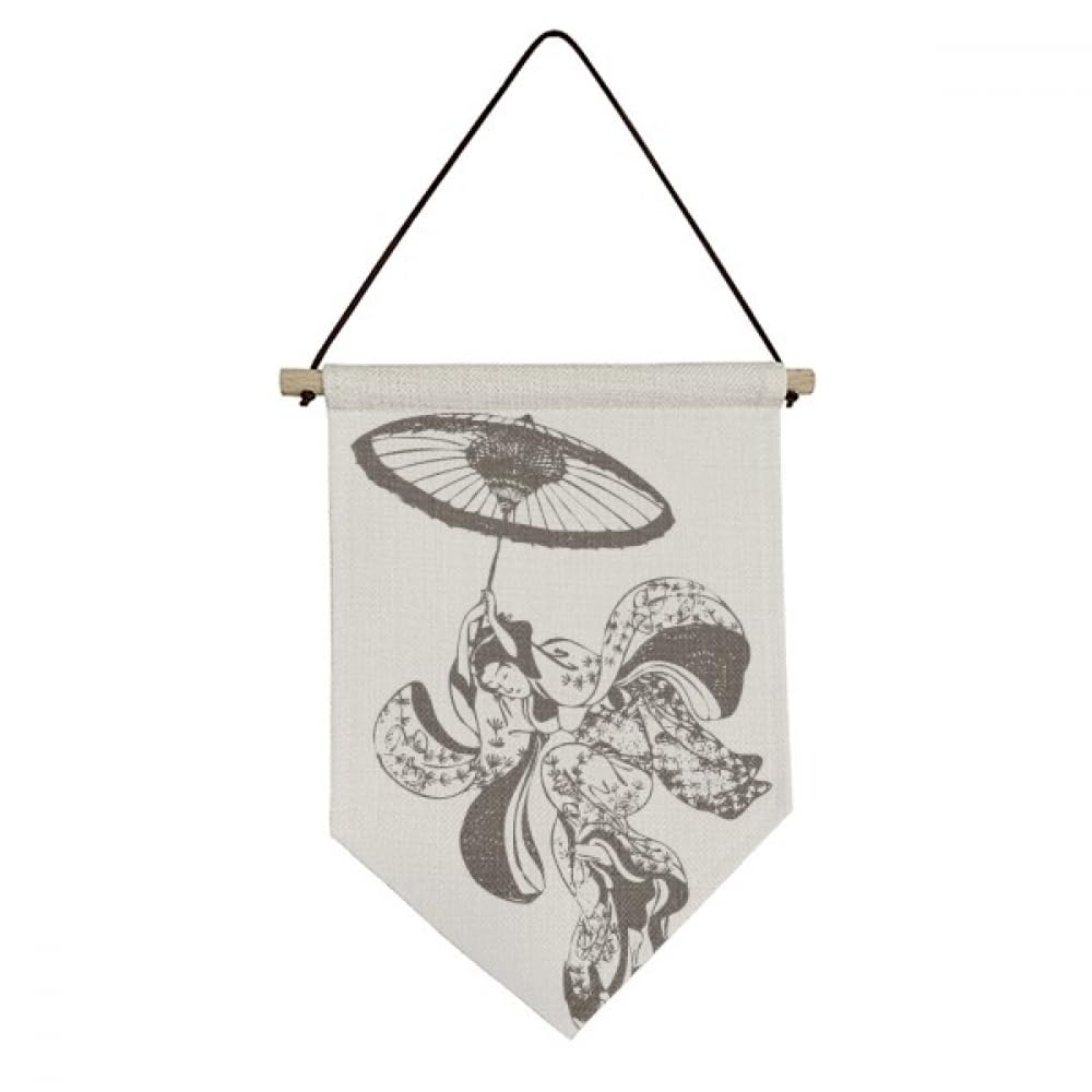 Drapeau en toile femme japonaise pour habiller un mur vide sans percer