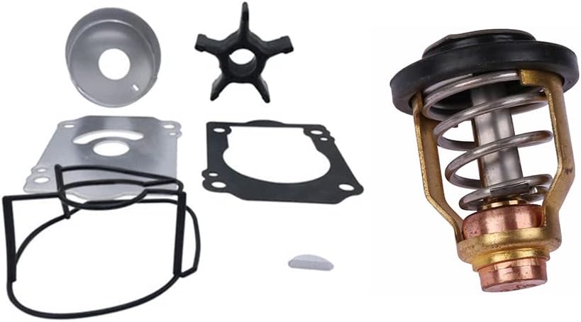 Suzuki OEM Water Pump Repair Kit 17400-96J02 with Thermostat 17670-90J10 (71C) for 2015-2019 Suzuki DF200A Outboard Motors