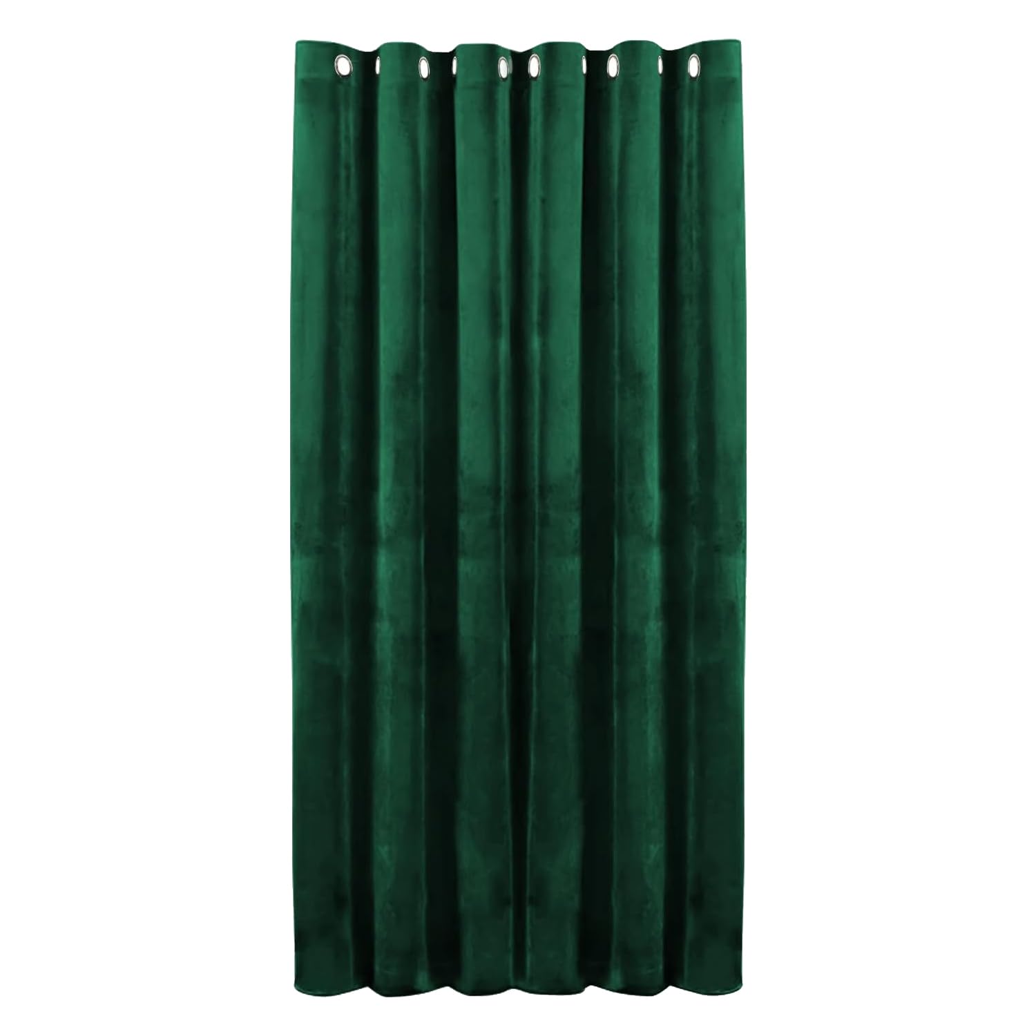 Hafaa Emerald Green Blackout Curtain for Bedroom – 66" wide x 84 inch drop Super Soft Crushed Velvet Curtains for Living Room – 1 Panel Eyelet Curtain with Matching Tie Back (168cm x 213cm)