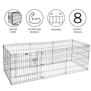 Puppyplaypenfoldablemetalexerciseenclosurewitheight24inchpanelsindooroutdoorfencefordogscatsorsmallanimalsbypetmaker Urban Country Home Decor Puppy playpen foldable metal exercise enclosure with eight 24 inch panels indooroutdoor fence for dogs cats or small animals by petmaker urban country home decor