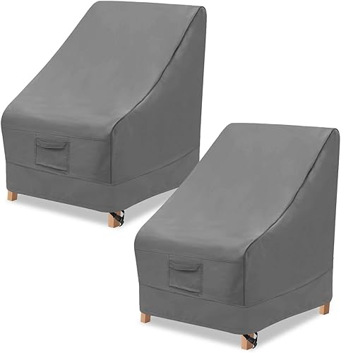 Vailge Fundas para sillas de respaldo alto para exteriores, fundas impermeables para sillas de patio, 600D, resistentes al viento, fundas para