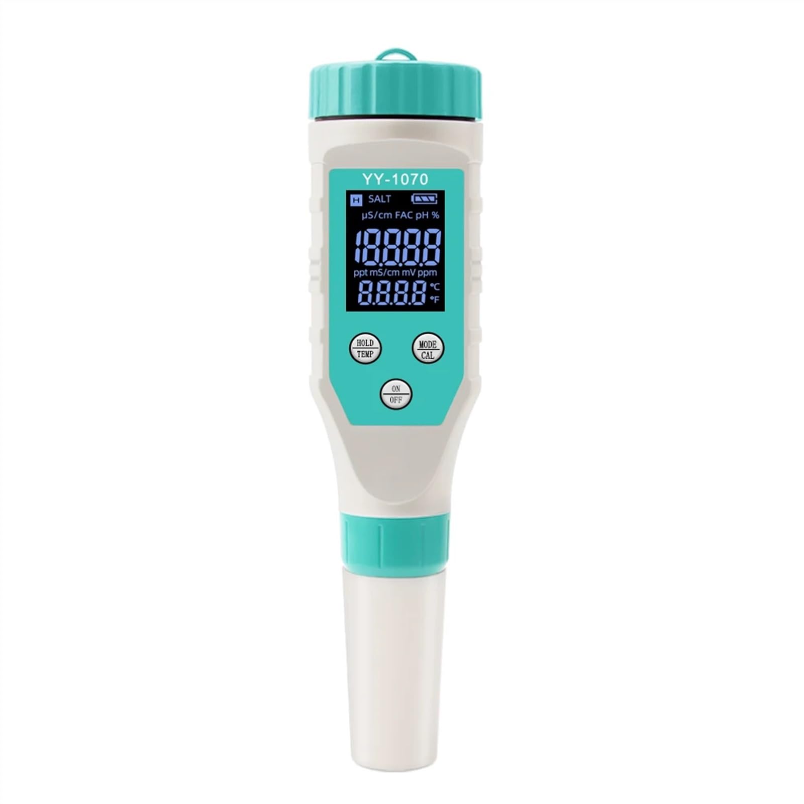 7 In 1 PH/Cloro Libero/ORP/EC/TDS/Sale/Temp PH Misuratore Piscina Salinità Tester IP67 Impermeabile for Acquario Acquacoltura Spa