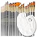 Tritart Pinselset 25 STK. | Acryl Pinsel, Aquarellpinsel, Gouache Pinsel, Ölmalerei-Pinsel usw. | 2 Mischpaletten | Pinselset Acrylfarben aus Synthetik | Pinsel Set zum Malen