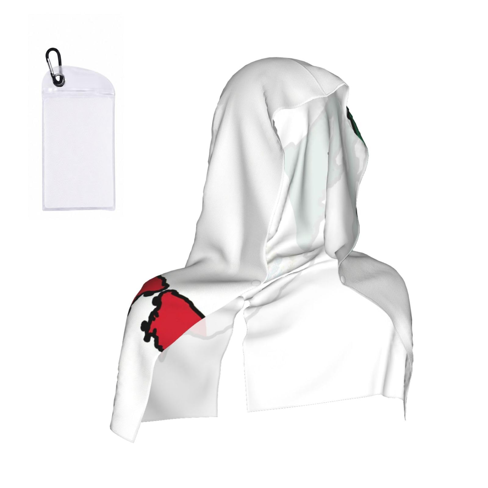 DUWAA Mexico Flag Map Print Cooling Hooded Sports Towel, 30×60cm Quick Drying Summer Cool Head Wrap For Neck And Face
