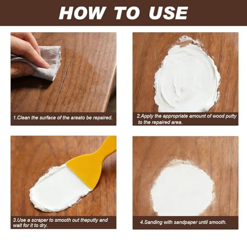 80g Wood Putty Kit, White Woods Filler for Quick Woods Repair Putty Projects on Wooden Cabinets Floors and Furniture by Kenbry - Image 7