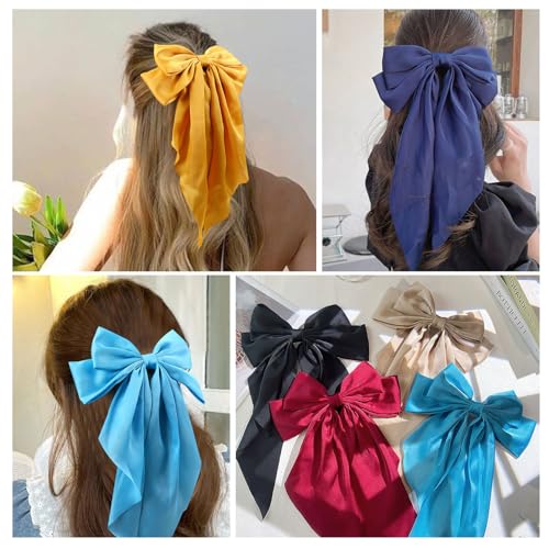 10 pcs lazos grandes para cabello con pinzas miniatura 5
