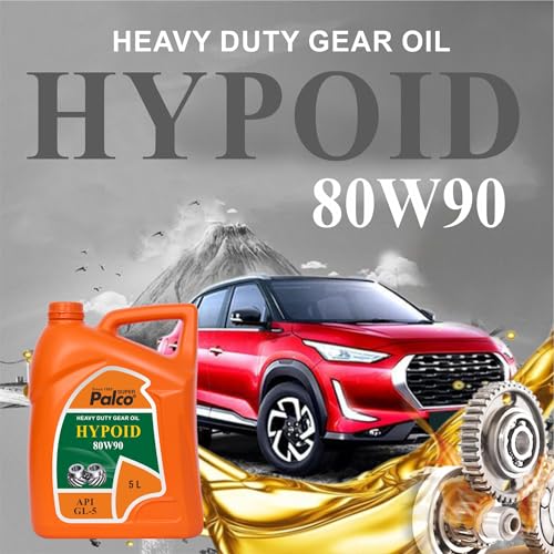 Image of PALCO Hypoid 80W90 Heavy Duty Gear Oil 5 Litre (Pack of 1), API GL-5 Gear Oil for Car and Commercial Vehicles, Manual Gearbox & Axles, High Load Protection & Smooth Shifting