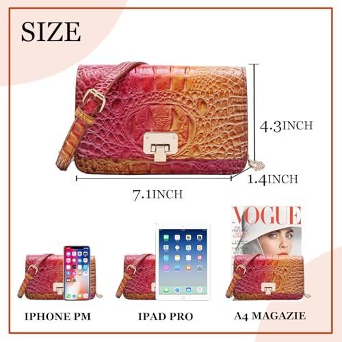 Image of Makcr Joacbv Small Crocodile Crossbody Cell Phone Purse for women Vegan Leather Clutch Wallet with Leather Shoulder Strap | Small