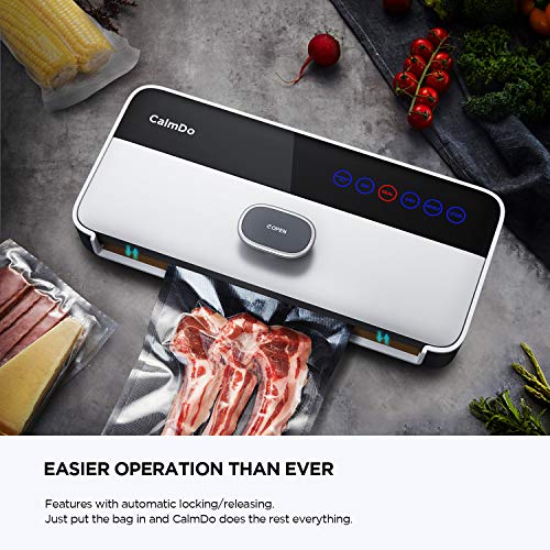 CalmDo Vacuum Sealer Machine, Food Vacuum Air Sealing System with Full Automatic Bag Sealing Technology for Food Saver Storage, CD-V001