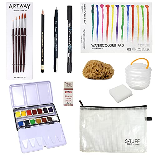 Artway Watercolour Paint Kit - A great starter watercolour paint set for those looking to develop their watercolour painting skills