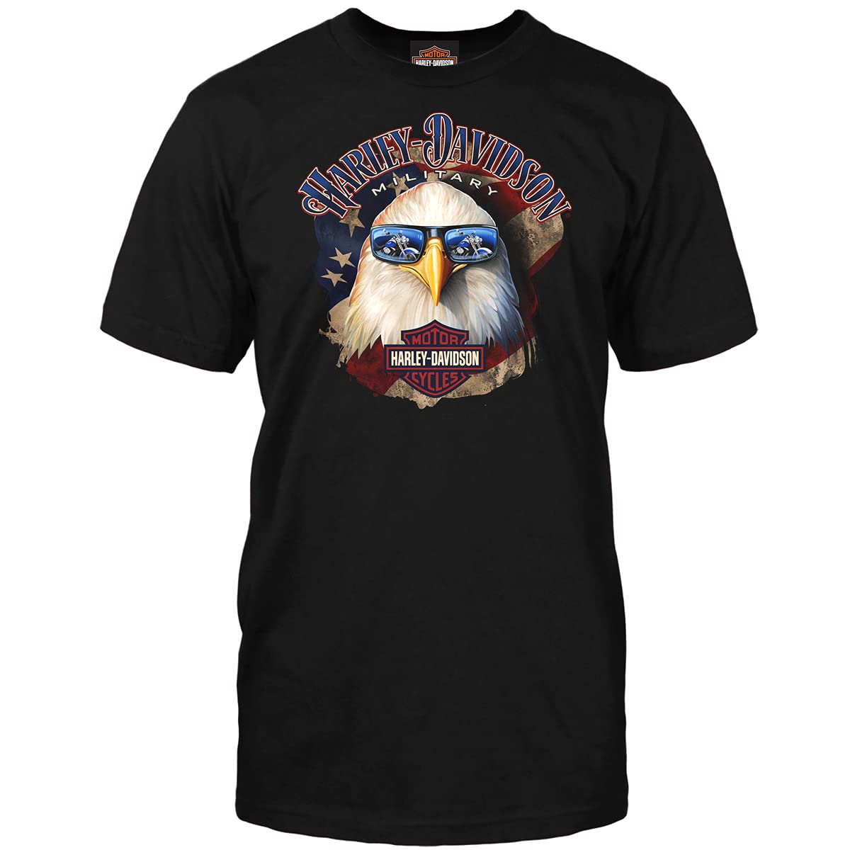 HARLEY-DAVIDSONMilitary - Men's Patriotic Eagle Graphic T-Shirt - Shady Eagle | Overseas Tour