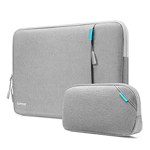 tomtoc 360° Funda para 13 Pulgadas MacBook Air 2024-2018 M3/A3113 M2/A2681 M1/A2337,13 Pulgadas MacBook Pro M2/A2686 M1/A2338 2022-2016, Maletín para portátil con Bolsa de Accesorios