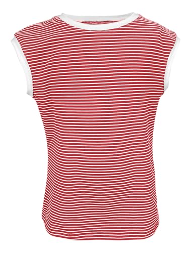 Vivitulip Girl’s Cap Sleeve Summer Tops Color Block Striped Loose Fit Kid’s Cami Shirts2