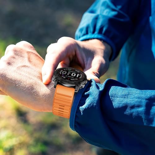 Image of Silicone Band for Garmin Enduro 3 2 /Fenix 8 pro /tactix 8 AMOLED 51mm /Fenix 7X /6X pro sapphire solar /5X plus, 26mm Quickfit Sprot Watch Strap Replacement for Descent Mk2i /3i /epix Pro /quatix 8 51mm