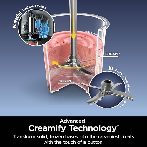 Ninja CREAMi Deluxe Ice Cream & Frozen Treat Maker for Ice Cream, Sorbet, Milkshakes, Frozen Yogurt, & More, 11-in-1, XL Capacity, Silver, Includes (2) Family-Sized 24 oz. Tubs, NC501
