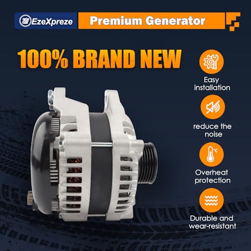 Image of Ezexpreze Alternator Compatible with Ford F-150 F150 2015-2020 5.0L V8, 12V 240A 6-Groove Pulley Clockwise, OE# 44000 42103 FL3T10300JA FL3Z10346G HL3710300FA HL3Z10346F 1042110081 1042110080