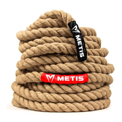 METIS Tug of War Rope | Heavy-Duty Rope Designed with Synthetic Leather Ends - Ideal for Sports Days & Team Building Activities (10m)