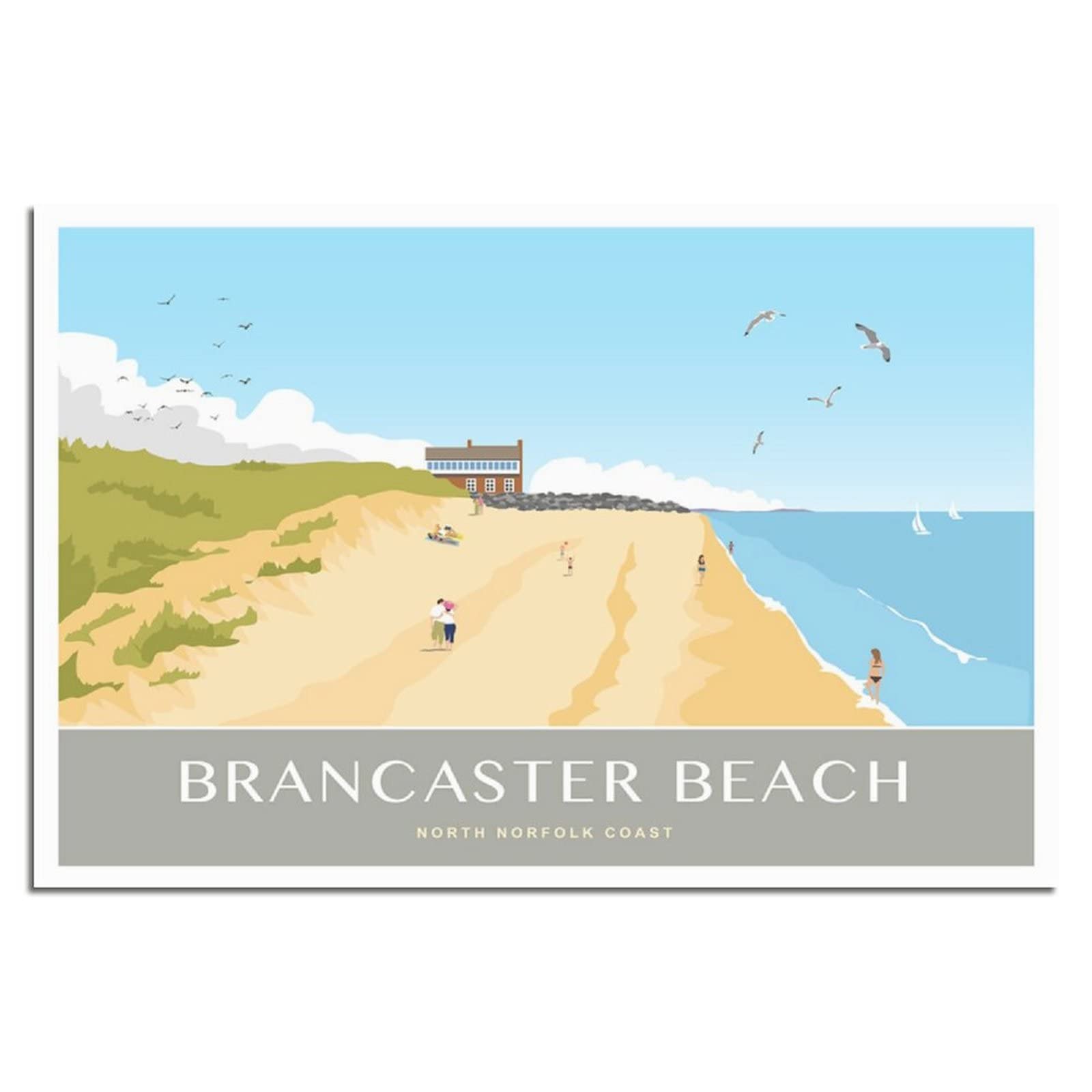 Ktywz A315 Metal Tin Sign Plaque Poster Brancaster Beach Norfolk Retro Man Cave Bar Pub Shed Novelty Gift Aluminium Metal Tin Wall Décor Sign 15X30cm