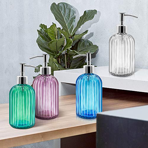 2 Pack Glass Soap Dispenser Bottle with Pump, 14 Oz Refillable Liquid Hand Jar Dispenser for Bathroom, Countertop, Kitchen, Laundry Room (Transparent) - Cosy Home Interiors 2 Pack Glass Soap Dispenser Bottle with Pump, 14 Oz Refillable Liquid Hand Jar Dispenser for Bathroom, Countertop, Kitchen, Laundry Room (Transparent) - Image 7