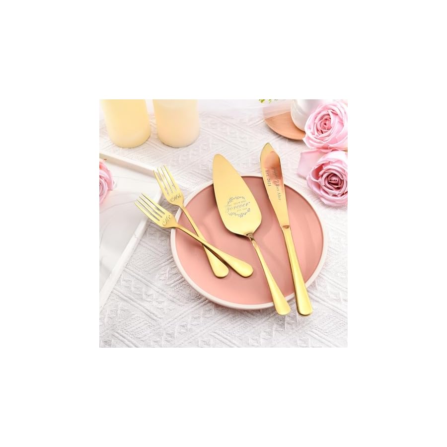 Wedding-Presents-for-Couples-2024-Gold-Wedding-Cake-Knife-and-Server-Set-with-Forks-Cake-Cutting-Set-for-Wedding-Bridal-Shower-Anniversary-Engagement-Present-For-Mr-and-Mrs-Set-of-4 Galaxozent Wedding gifts for Couples, Gold Wedding Cake Knife and Server Set with Forks, Cake Cutting Set for Wedding, Bridal Shower Anniversary Engagement Present For Mr and Mrs Set of 4
