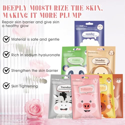 Allony 7 Pièces Masque Visage Enfant, Masque Tissu Visage – vue 2