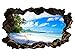 Produktbild 3D Wandtattoo Landschaft Malediven Strand Meer Bild selbstklebend Wandbild Wandsticker Wohnzimmer Wand Aufkleber 11G349, Wandbild Größe F:ca. 140cmx82cm
