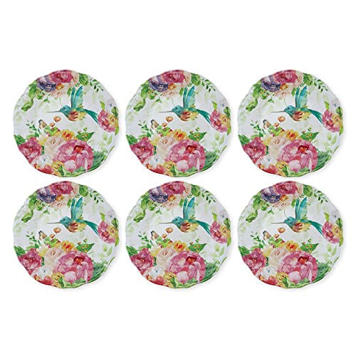Upware Melamine Dinner Plate Set Of 6, Bpa-Free Dishwasher Safe Round Plates Dinner Dishes For Main Course, Pasta, And Salad, 11 Inch Dinner Plates (Rose Garden) #TOP5