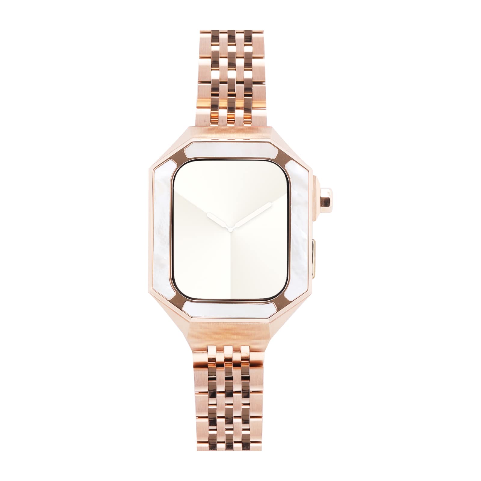 RACING PREMIUM Belgium Design Ladies Apple Strap Mother of Pearl Bezel Case Metal Steel Strap 41 40mm for