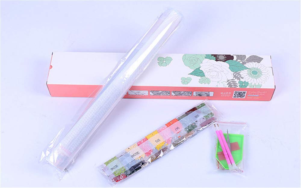 Nicole Knupfer 5D Diamant Painting Kit – Golden Rose, 200x55cm, Inkl. Werkzeug & Strasssteine
