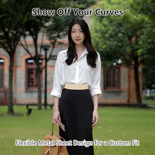 Metallic Dress Belt for Women Shiny Gold Mirror Waist Belts Thick Stretchy Metal Fashion Belt for Dresses and Outfits Polished Waistband Accessories for Ladies Waist Sizes 25.5" to 33.5"4