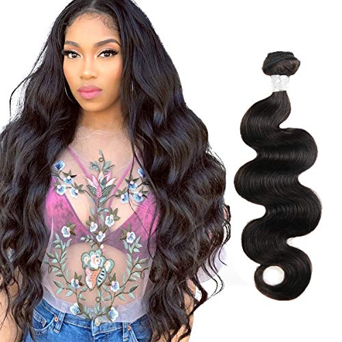 Puddinghair 24 Inch Brazilian Body Wave Hair Bundle 100% Unprocessed Virgin Human Hair Body Wave Human Hair Weave Bundle Natural Color Hair Bundle 100g (24" Single Bundle)