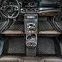 IMEISH Diamond Personalized Car Floor Mats for BMW X1 X2 X3 X4 X5 X6 X7 Z4 2005-2021 All Weather Leather Waterproof Floor Mats (Black Beige)
