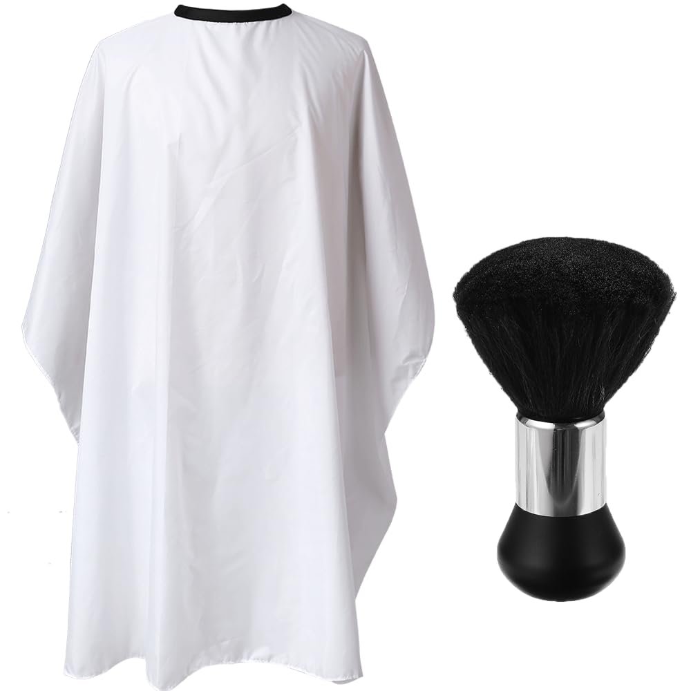 Professional Hair Cutting Cape with Neck Duster Brush, Salon Barber Cape, Hairdressing Accessories B